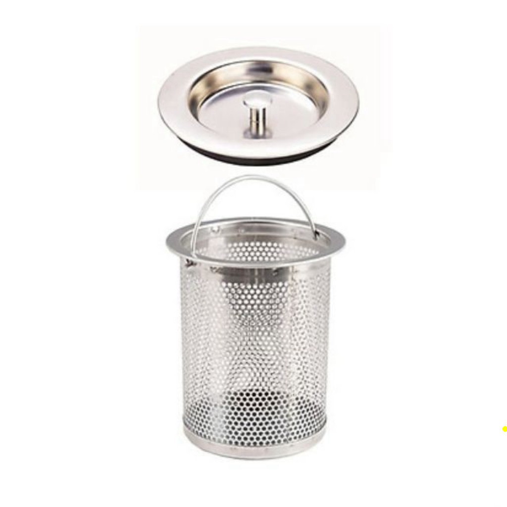 Giỏ Lọc Rác Kèm Nắp Bồn Rửa Chén Bát Inox Chống Rỉ Sét