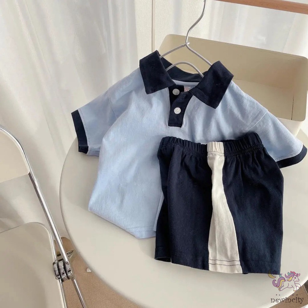 Set áo thun tay ngắn + quần đùi phong cách Hàn Quốc năng động trẻ trung dành cho bé