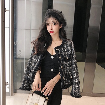 Áo khoác tweed ngắn, khoác dạ nữ hàng quảng châu có video ảnh thật