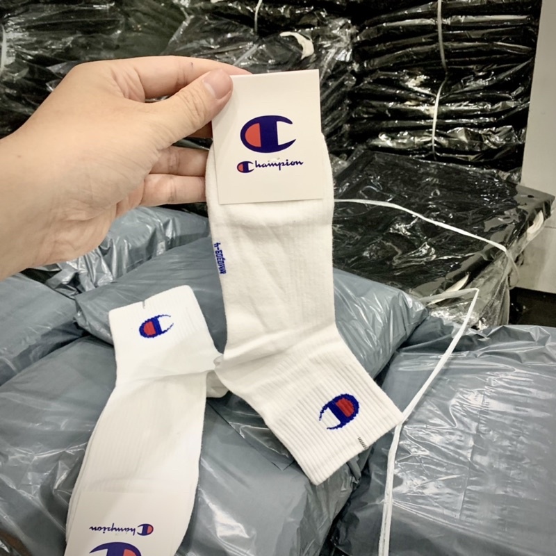 Tất Vớ Thể Thao unisex Champion,  Chất Liệu Cotton co dãn freesize nam nữ