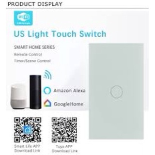 Công tắc wifi Smart Switch Tuya, app Smart Life, 1 chạm 2 chạm