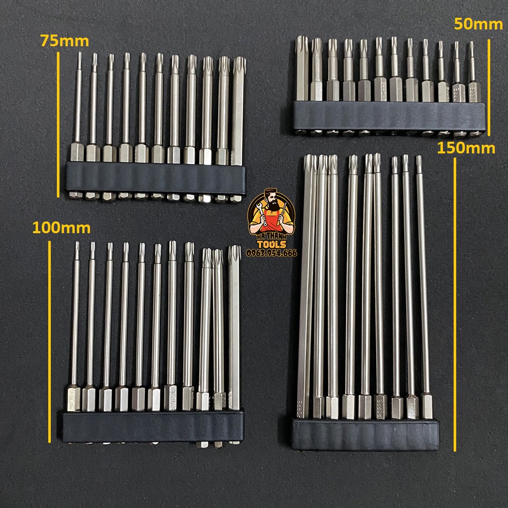 Bộ Mũi Hoa Thị, Hoa Khế Bắn Vít BROPPE Chuôi Lục Giác - Đầy Đủ Các Cỡ  Cho Khoan Pin, Khoan Điện