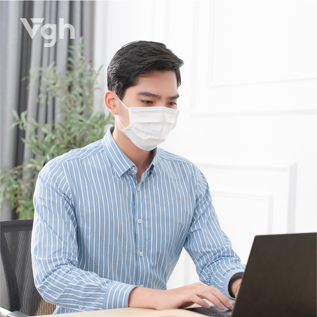 Khẩu trang y tế VG Eco Mask kháng khuẩn và bụi siêu mịn 95% - Chính hãng VG Healthcare - Hộp 50 chiếc
