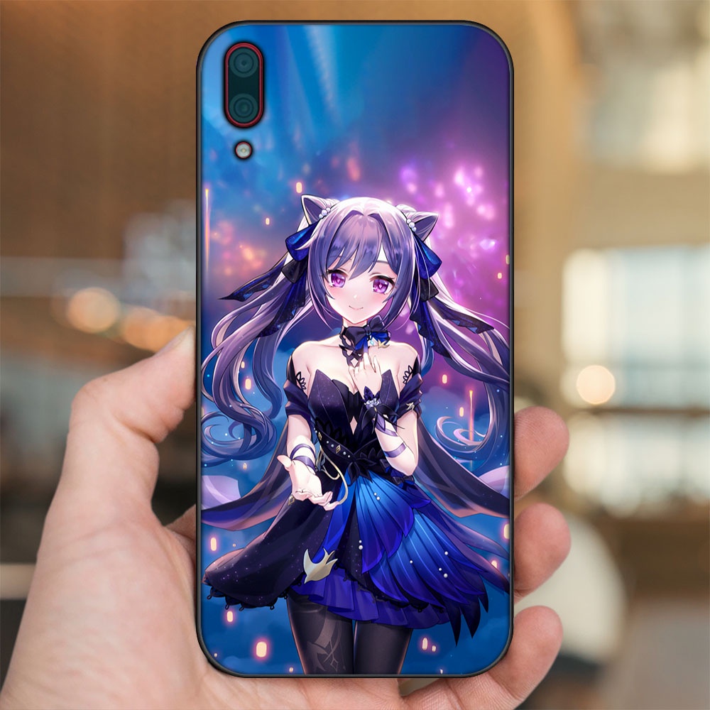 Ốp lưng Huawei Y7 Pro 2019 viền đen in hình Keqing Genshin Impact