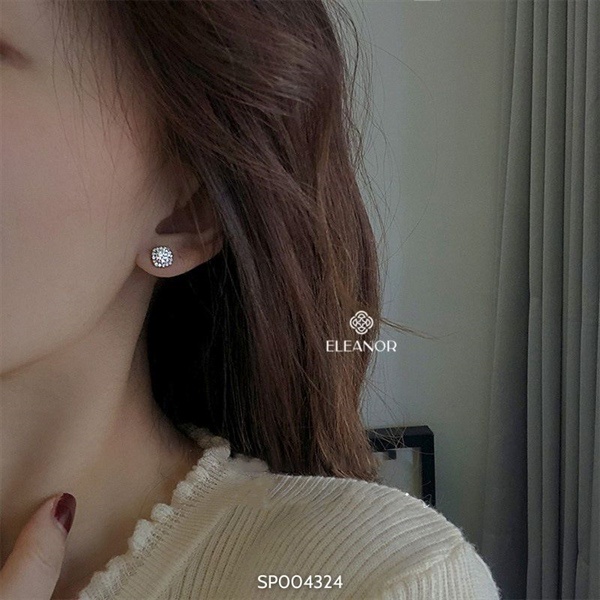 Bông tai nữ nụ đính đá eleanor accessories phong cách hàn quốc phụ kiện - ảnh sản phẩm 2