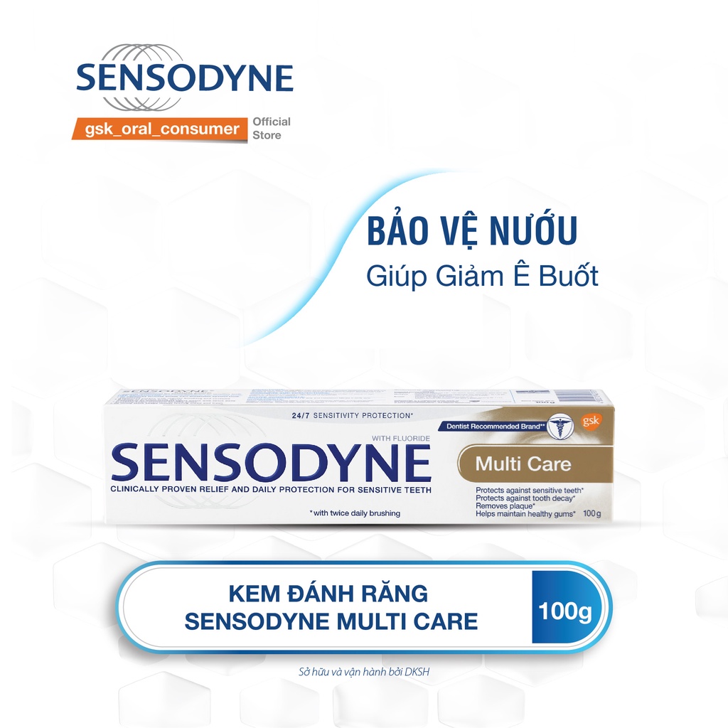 Combo 3 Kem Đánh Răng Sensodyne Multi Care 100g tặng 1 Kem đánh răng Sensodyne Multi Care 100g