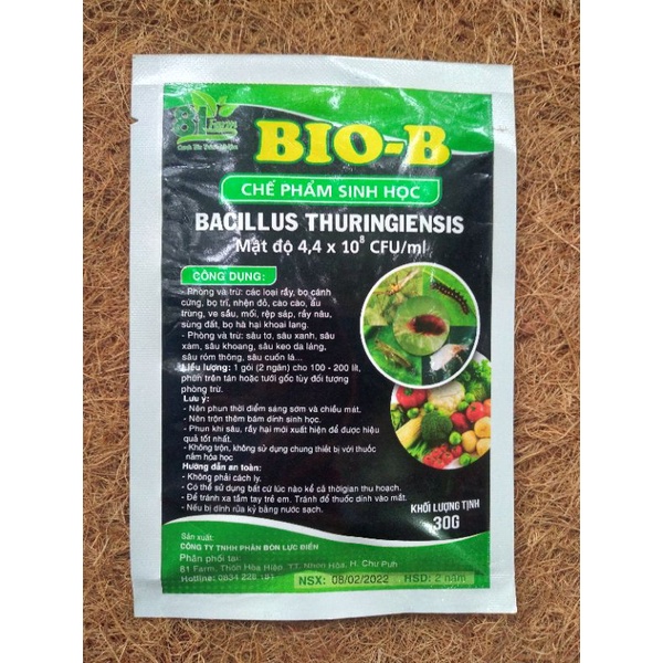 CHẾ PHẨM TRỪ SÂU SINH HỌC BIO B GÓI 30GR NHÃN XANH