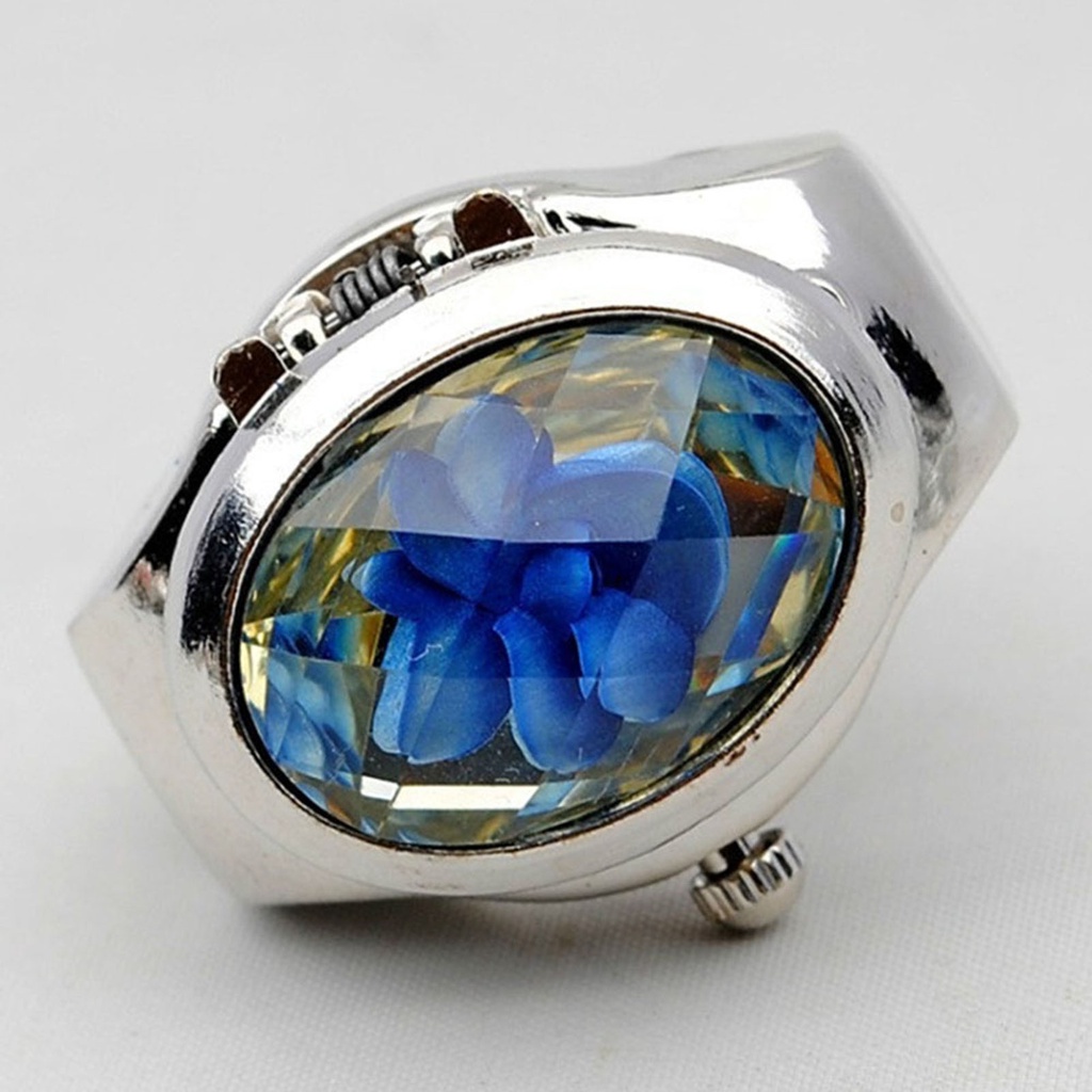 Đồng hồ dạng nhẫn đính đá thời trang cho nam và nữ