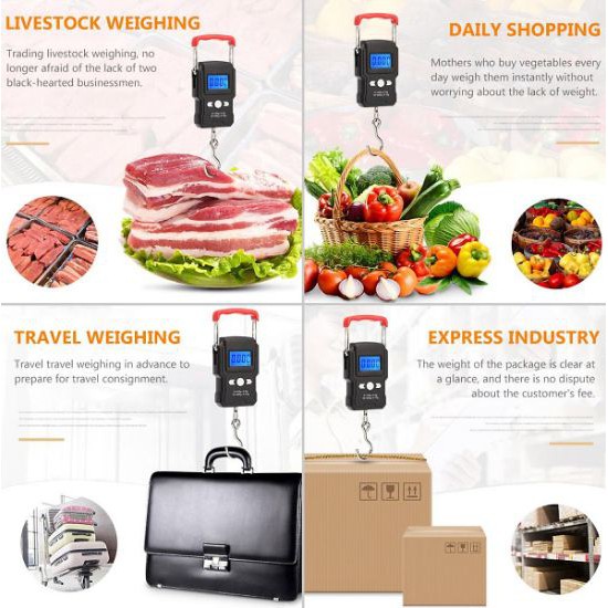 Hàng Loại 1- Cân Treo Điện Tử Mini Đài Loan WH-A23 50Kg -Chuyên Cân Hành Lý, Hàng Hóa, Cá Câu Hồ