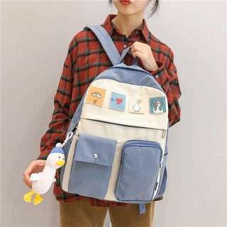 🍀 Tặng Nước Hoa 🍀 Balo Thời Trang Nữ Đi Học Balo Cặp Sách Học Sinh Có Móc Khóa Con Vịt