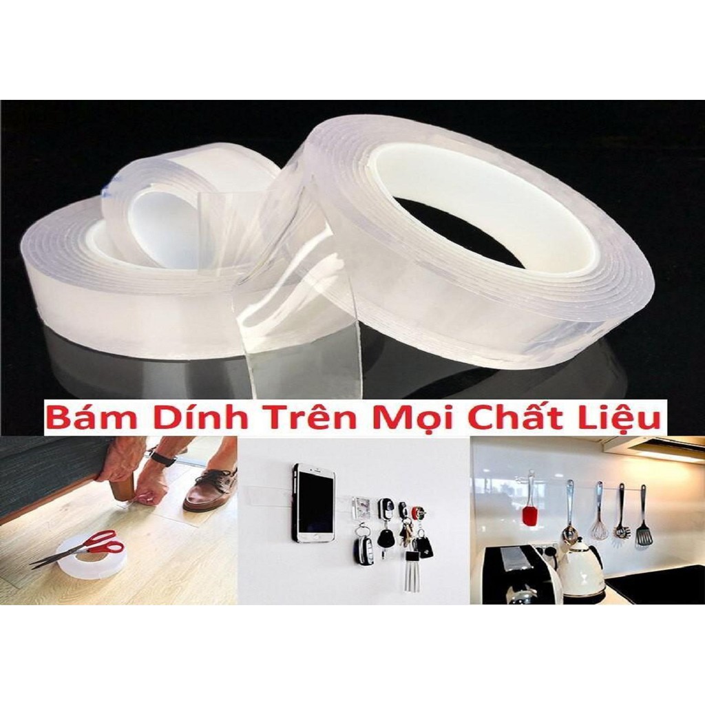 [FREESHIP] Băng keo 2 mặt đa năng trong suốt dán trên mọi bề mặt siêu chắc chắn