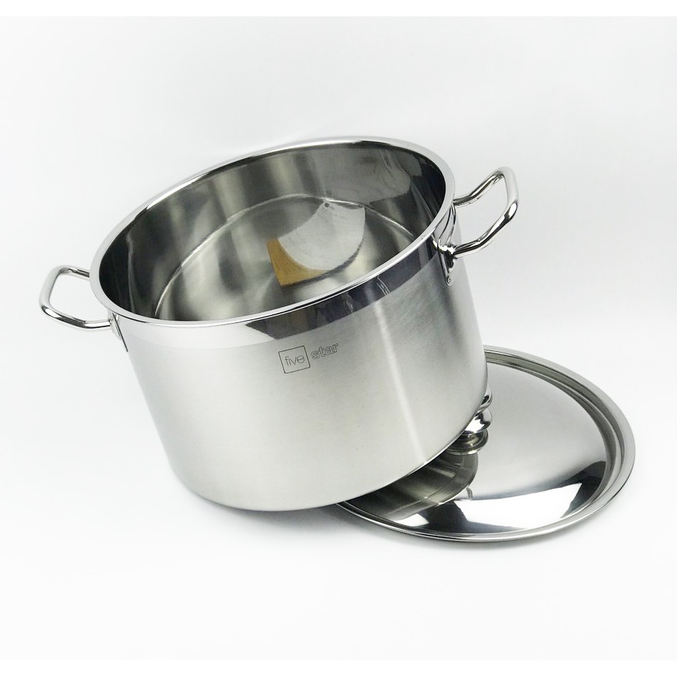 Nồi luộc gà inox bếp từ FiveStar Standard nắp inox , 3 đáy sandwich  ( 26cm / 28cm / 30cm ) , tặng 2 vá canh