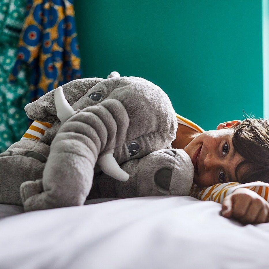 Gối Ôm Hình Chú Voi Nhồi Bông 40/80CM Vui Nhộn Cho Bé