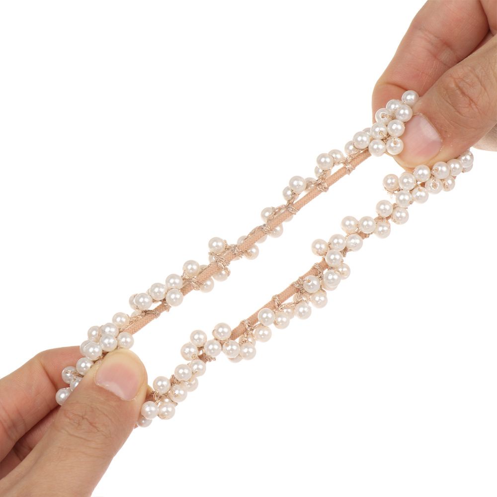 Dây cột tóc co giãn đính hạt ngọc trai giả thời trang xinh xắn