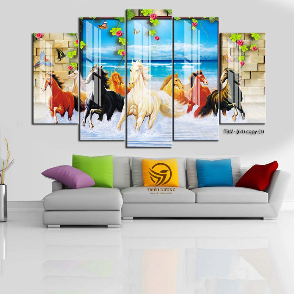 Tranh treo tường Mã đáo thành công/gỗ MDF N-61