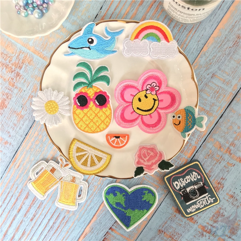 ☸ Vsco - Miếng Vá Ủi Quần Áo Đi Biển Du Lịch ☸ 1 Sticker Ủi Thêu Hình Huy Hiệu