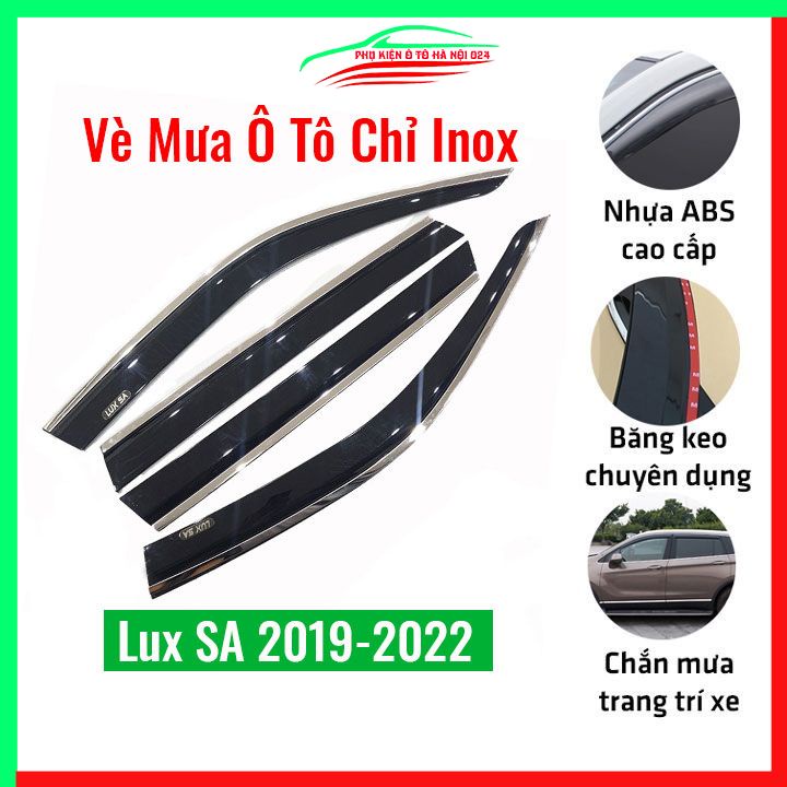 Vè che mưa cho xe ô tô Vinfast Lux SA 2019-2022 chỉ inox cao cấp