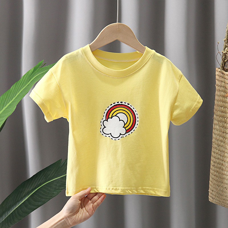 ÁO BÉ GÁI ÁO THUN COTTON CHO BÉ GÁI MẪU DÂU KEM