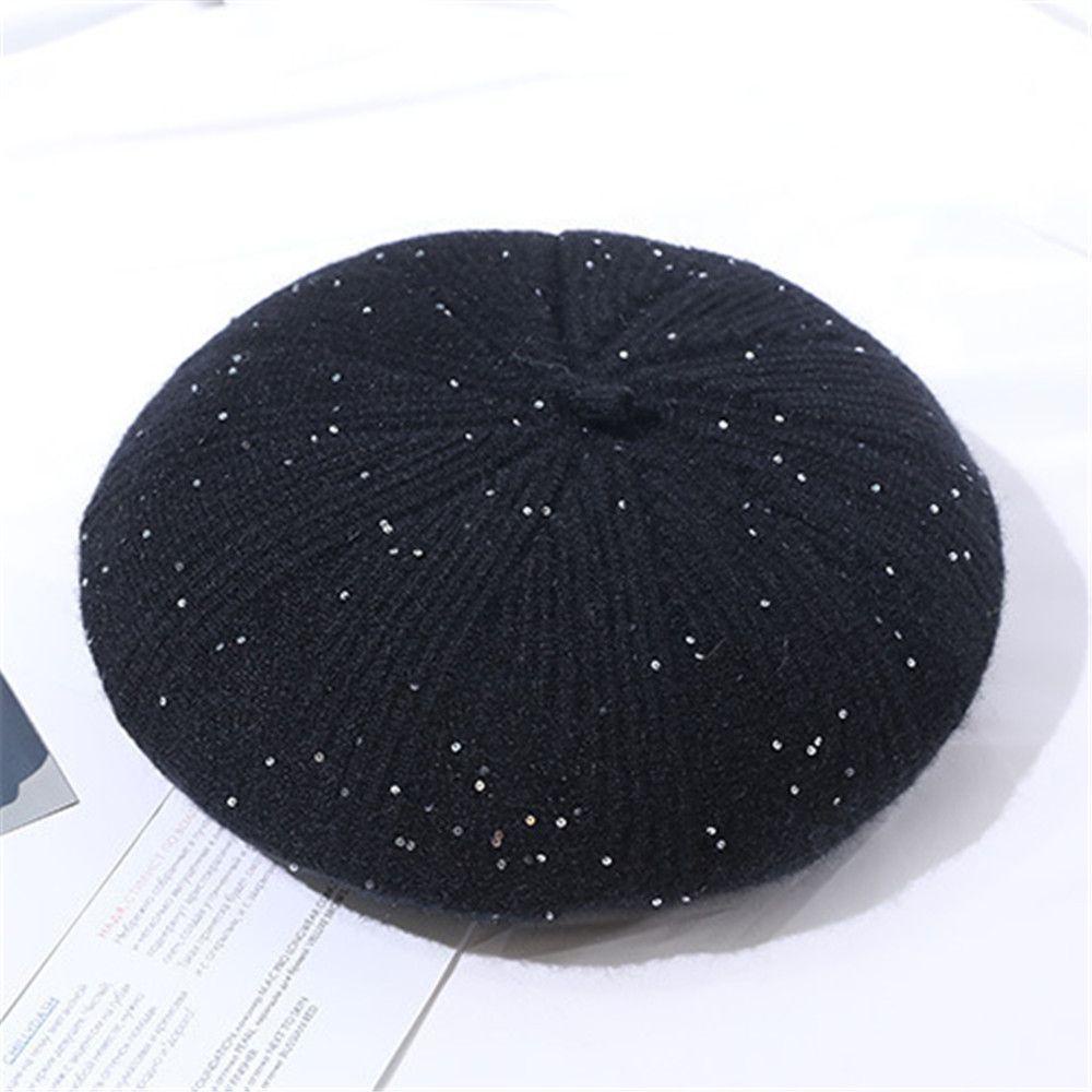 Mũ Beret Dệt Kim Thời Trang Thu Đông Phong Cách Retro