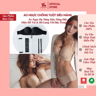 [Siêu Phẩm] Áo Ngực Su Đúc Siêu Nâng Ngực Chống Tuột Tháo Dây Diện Hở Vai Dây Rút Tạo Khe Sexy & Hở Lưng Với Dây Trong