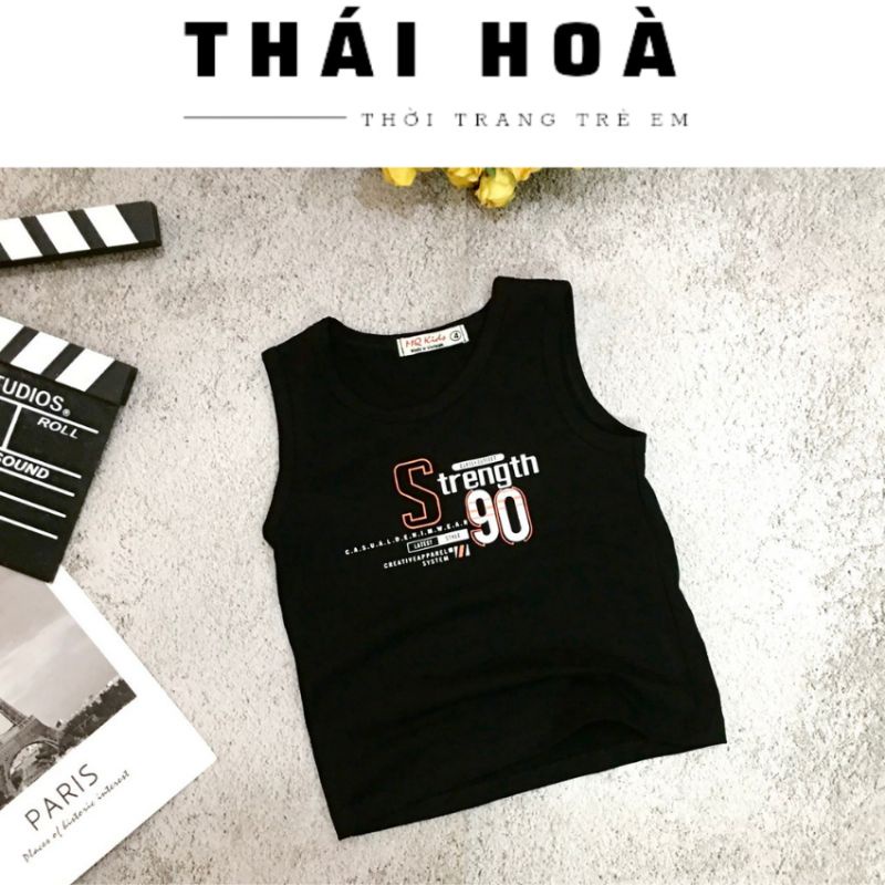 Áo thun sát nách ba lỗ bé trai 1 tuổi đến 5 tuổi chất liệu cotton thoáng mát