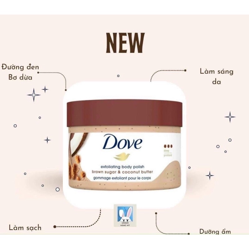 Tẩy tế bào chết body Dove 𝐄𝐗𝐅𝐎𝐋𝐈𝐀𝐓𝐈𝐍𝐆 𝐁𝐎𝐃𝐘 𝐏𝐎𝐋𝐈𝐒𝐇 298gr