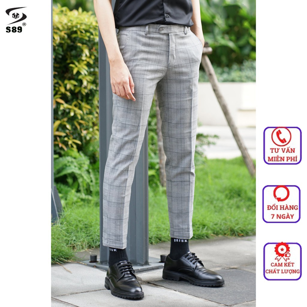 Quần tây nam chất vải kake (kẻ sọc caro)