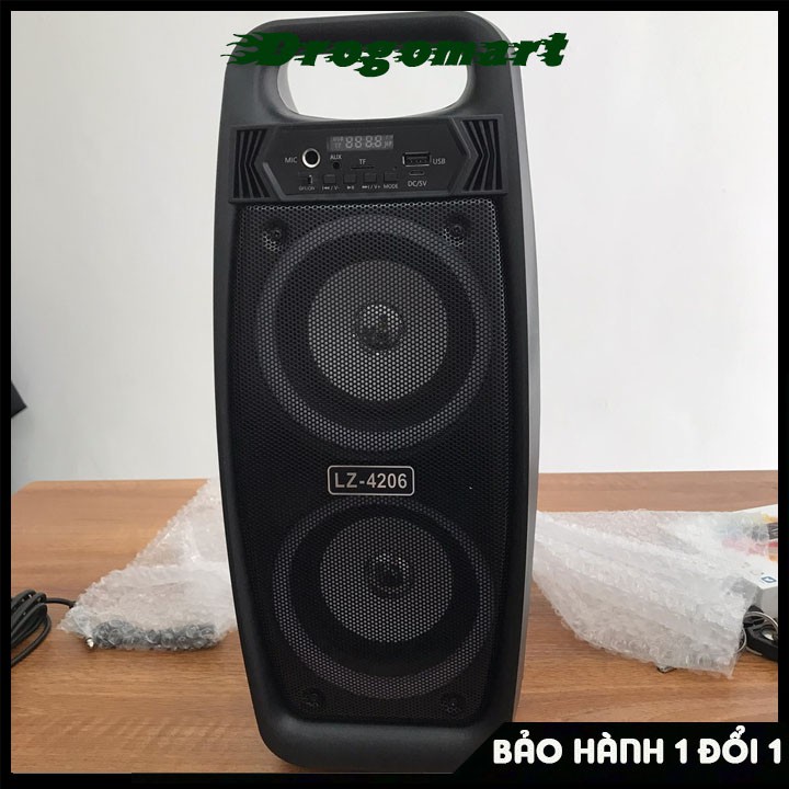 Loa hát karaoke bluetooth di động LZ4206 công suất lớn 2 loa và có bass - Tặng kèm Micro