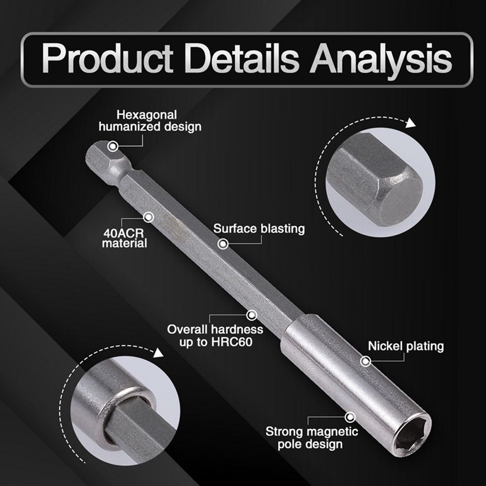Chuôi lục giác nối dài mũi khoan từ tính 1/ 4&quot;