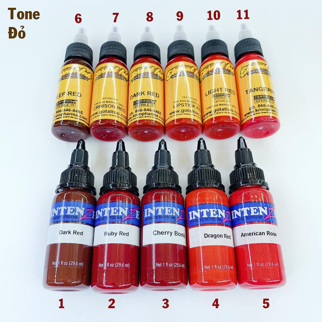 Mực xăm hình màu ENTERNAL INK 30ML - Các Tone Chính