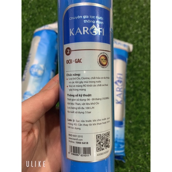 Bộ 123 Karofi  máy lọc nước 10 ing ro - lõi 2 đúc liền