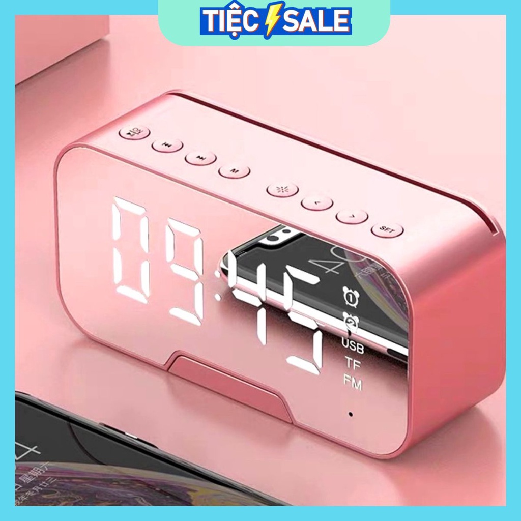 Đồng Hồ Loa Bluetooth âm thanh đa chiều mặt tráng Gương