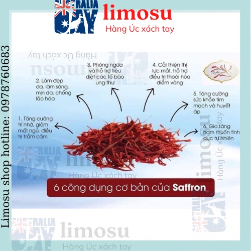 Nhụy Hoa Nghệ Tây Saffron Market Premium Saffron Threads 2g Úc