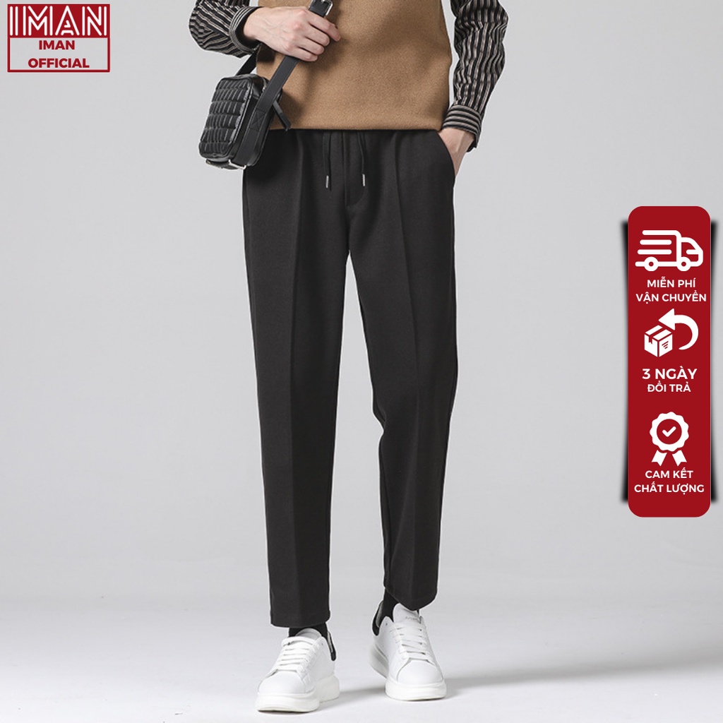 Quần âu nam cạp chun ống suông co dãn Hàn Quốc phong cách ulzzang,vải tuyết hàn đen mềm mại thoải mái ( Có BigSize )