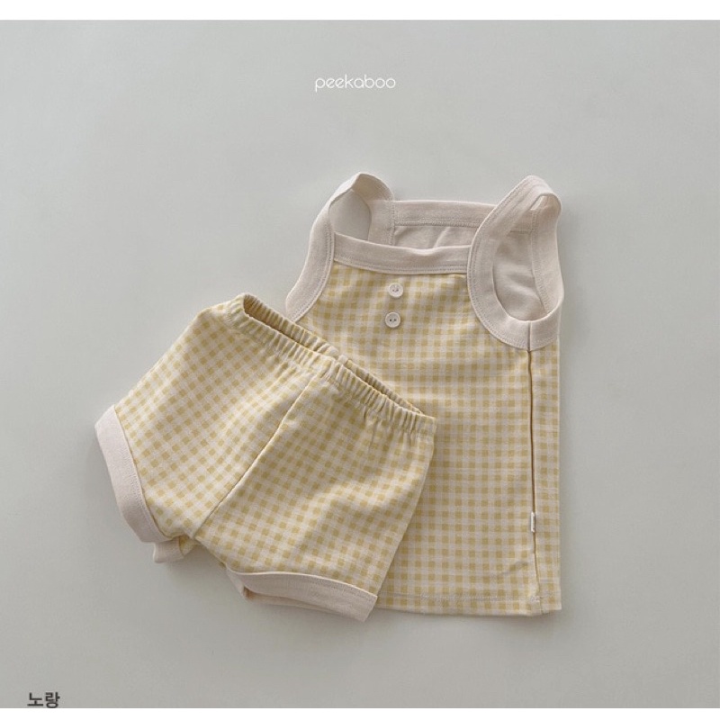 Bộ rời kẻ caro 2 dây PEEKABOO BST hè 2022
