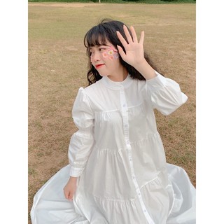 Đầm babydoll trắng dài