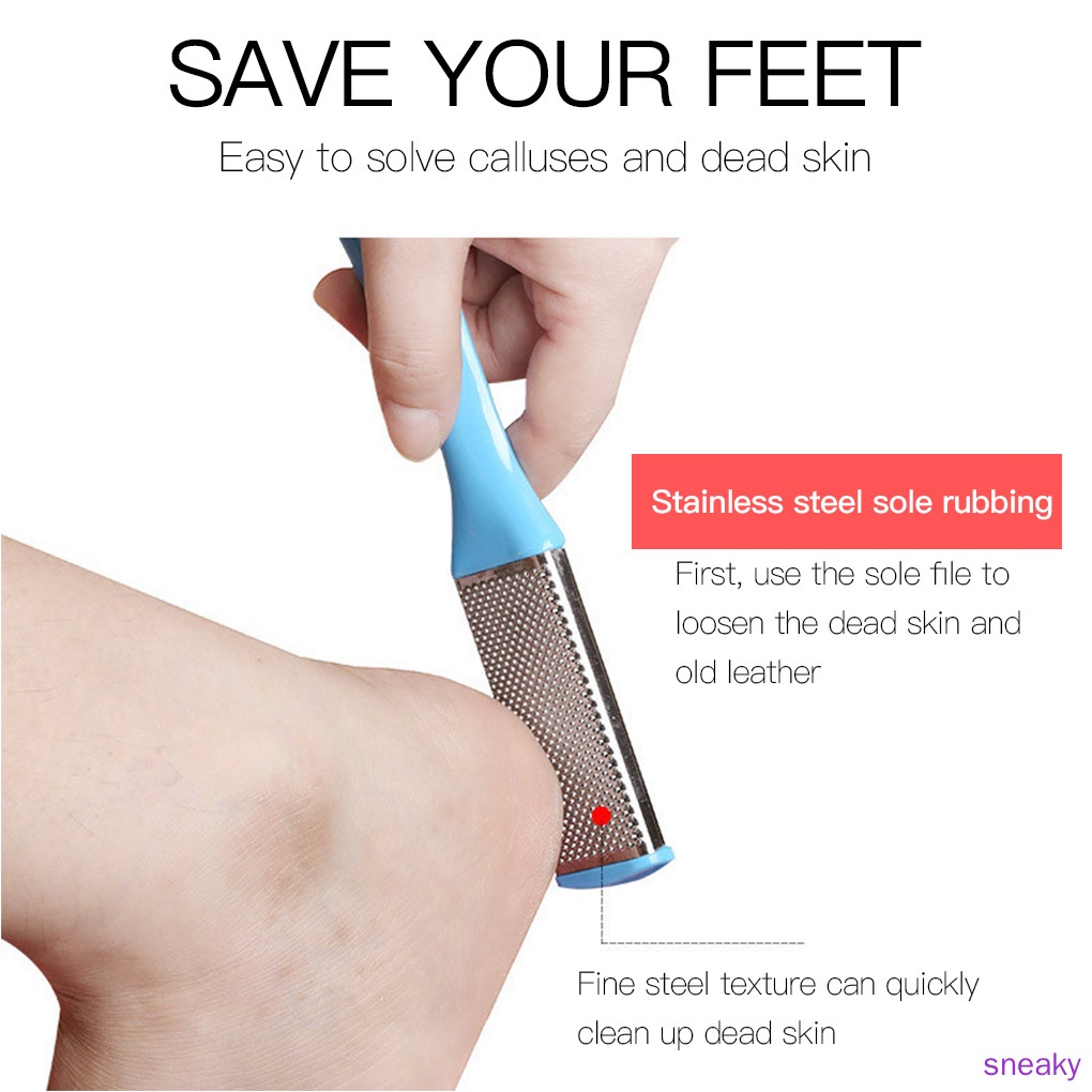 [Hàng mới về] Dụng cụ chà gót chân bằng thép không gỉ cứng cáp tiện dụng