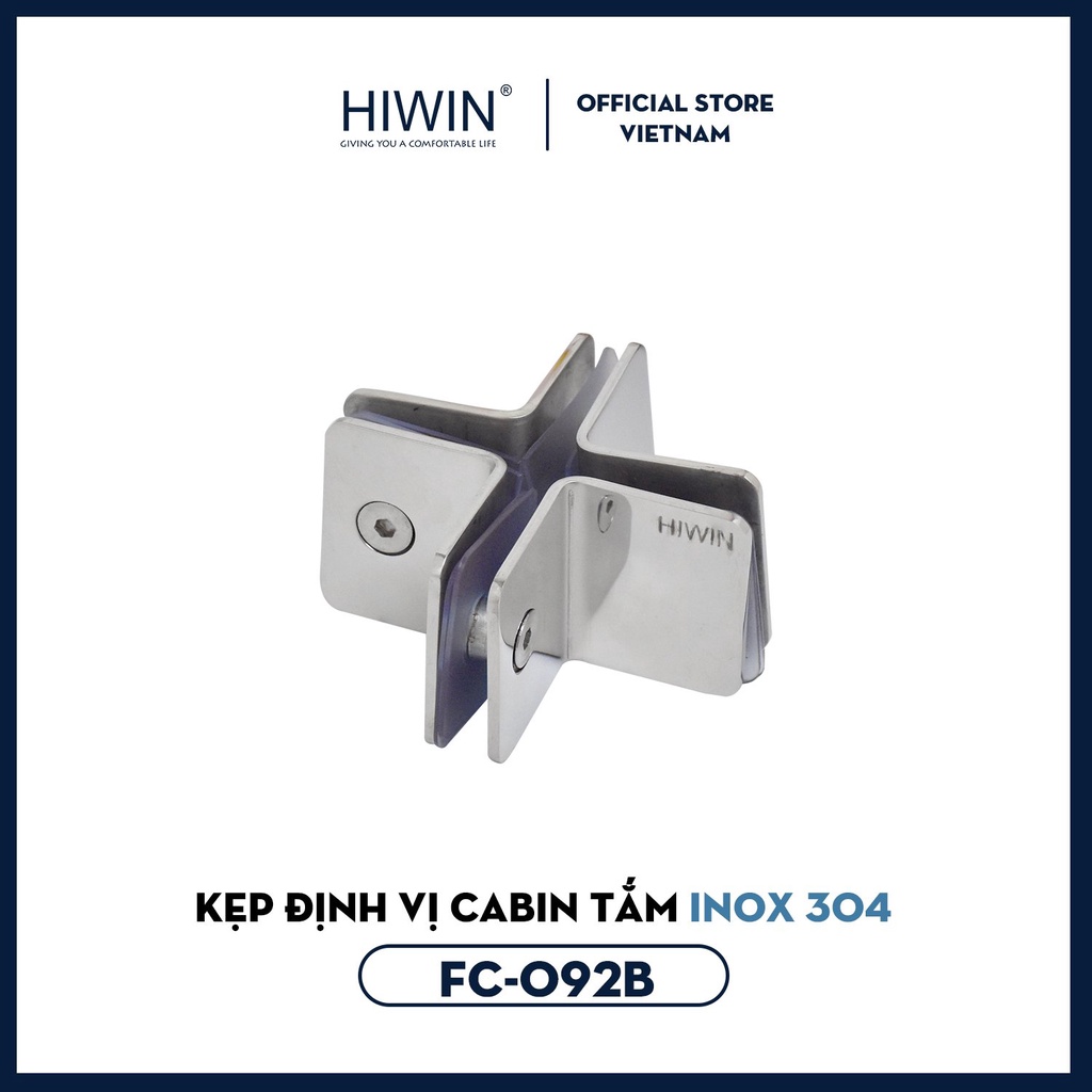 Kẹp định vị dùng cho phòng tắm kính đôi inox 304 Hiwin FC-092B