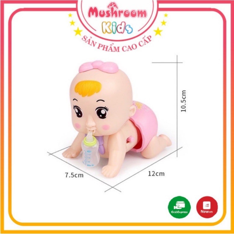 Đồ Chơi Em Bé Ngậm Bình Sữa Tập Bò Có Đèn Nhạc Dành Cho Bé