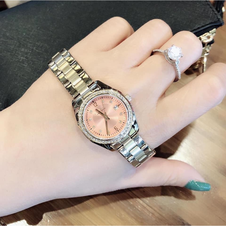 Đông hồ caravelle nữ dây kim loại chính hãng