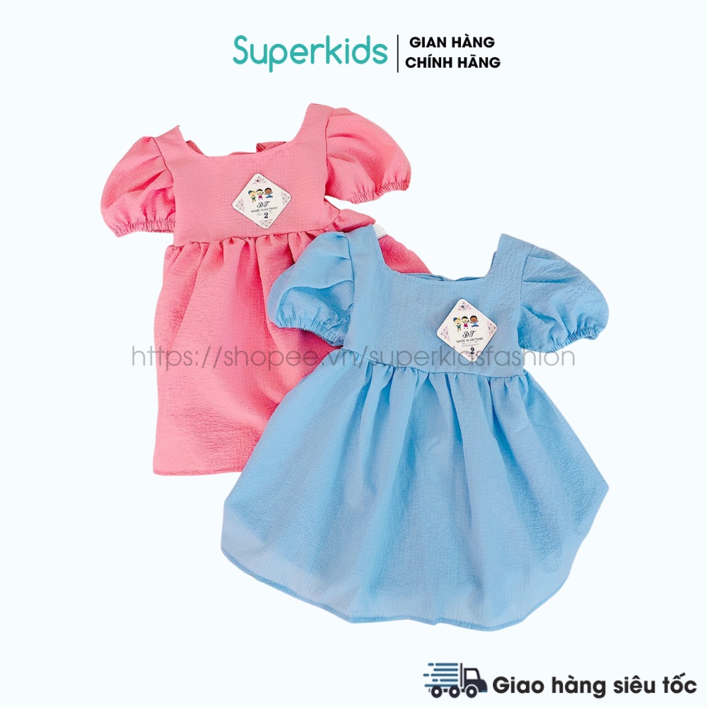Váy cho bé gái, Đầm đũi xốp tiểu thư 8-22kg QATE785