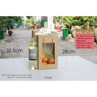 JG- 50 Túi Giấy Đựng Quà Tết Đựng Ruou Tết Đựng Mật Ong Thực Phẩm Mặt Kiếng