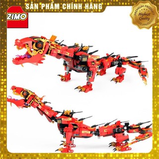 [Hot] Lego Zimo ZM4011 Lắp Ráp Rồng Ninja ( Đỏ - 538 Mảnh ) [ Có Sẵn ]