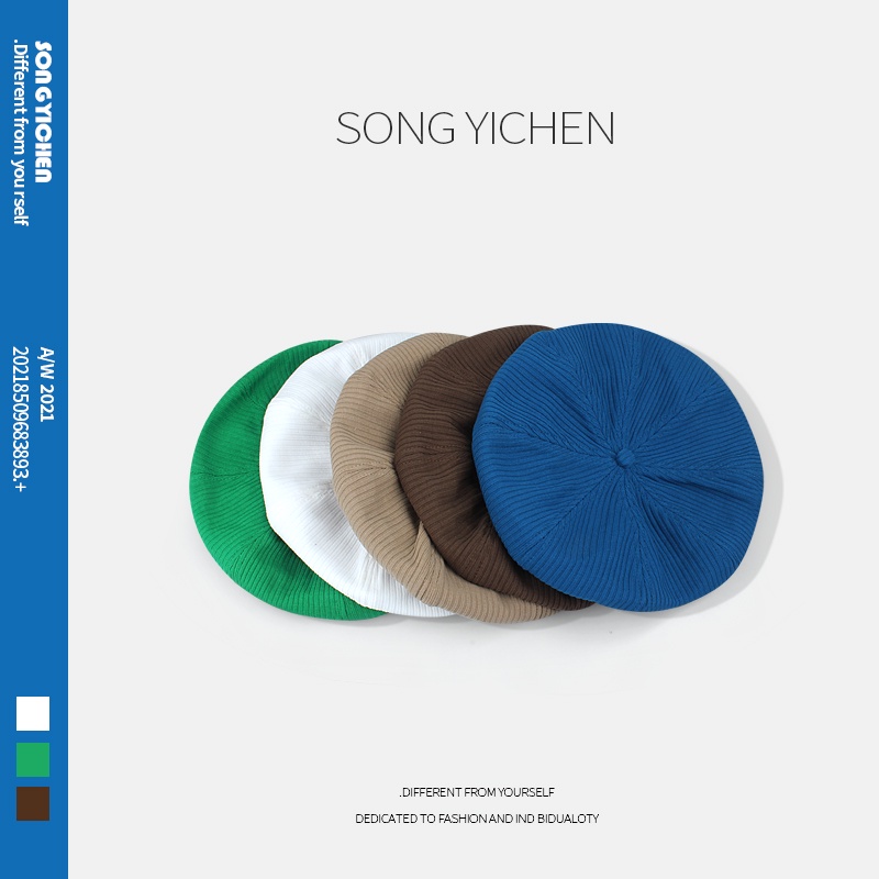 Mũ Beret Mỏng Màu Trơn Phong Cách Retro Nhật Bản Cho Nam Nữ
