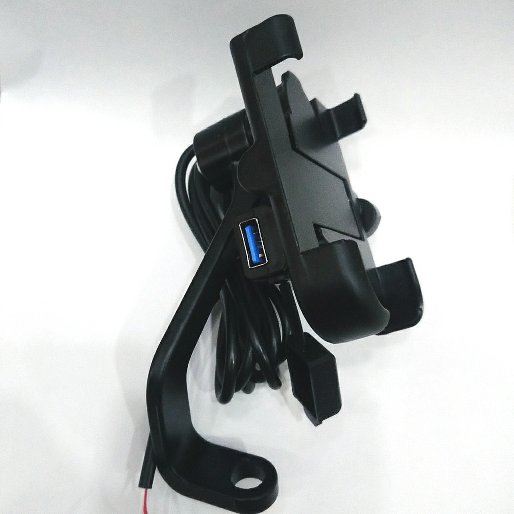 KẸP ĐIỆN THOẠI XE MÁY C2 KIM LOẠI CHẮC CHẮN CÓ CỔNG USB SẠC ĐIỆN THOẠI VÀ KG SẠC