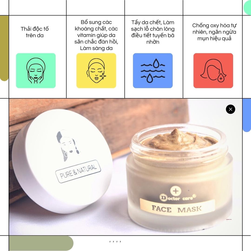 Mặt nạ đất sét  giảm mụn  kiềm dầu dưỡng trắng Doctor care Face Mask
