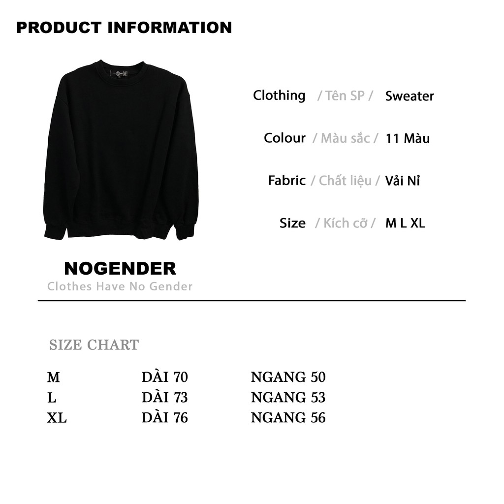 ÁO SWEATER TRƠN UNISEX