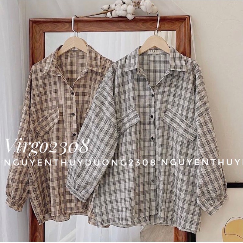 [Ảnh thật/Sẵn]Áo sơmi đèn lồng kẻ caro siêu xinh | BigBuy360 - bigbuy360.vn