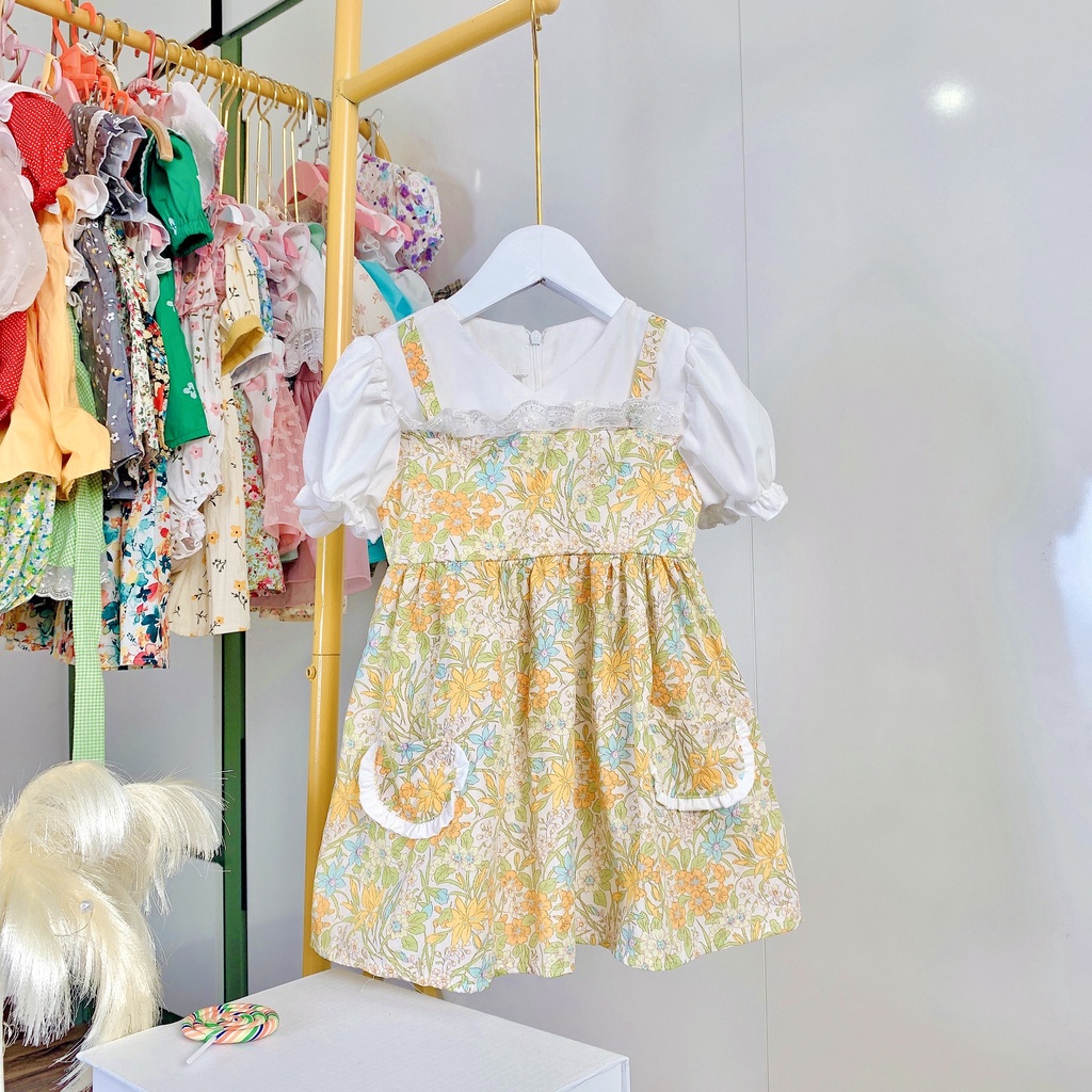 Đầm cho bé gái 1 2 3 4 5 6 7 8 9 10 11 12 tuổi Babystore88, Váy bé gái mùa hè hàng thiết kế cao cấp V78