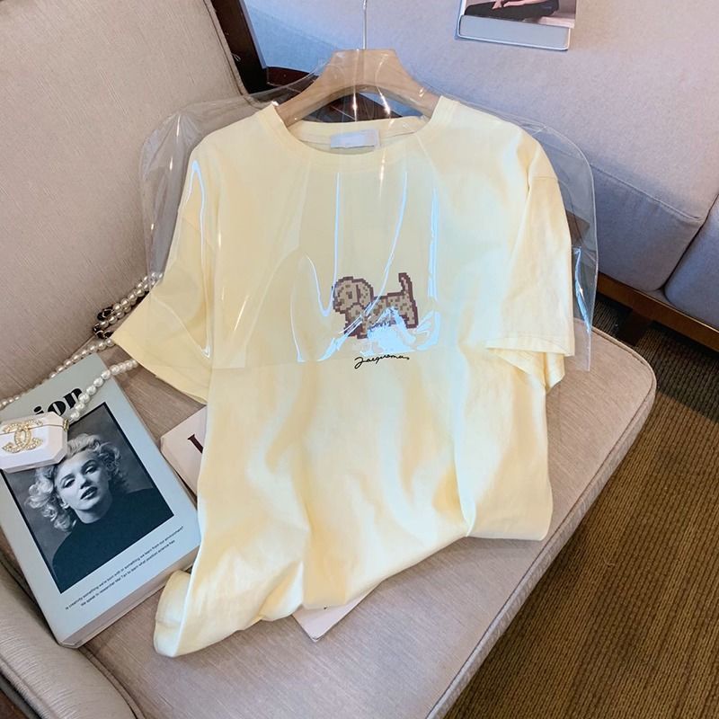 Áo Thun Ngắn Tay Cổ Tròn Dáng Rộng In Họa Tiết Thời Trang Mùa Hè Mới Cho Nữ